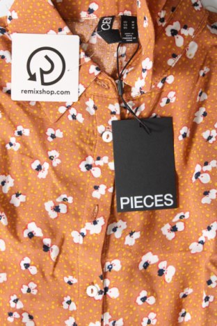 Γυναικείο πουκάμισο Pieces, Μέγεθος M, Χρώμα Καφέ, Τιμή 20,62 €