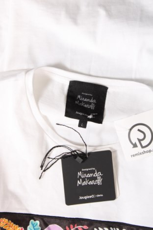 Γυναικείο t-shirt Desigual x Miranda Makaroff, Μέγεθος L, Χρώμα Λευκό, Τιμή 40,21 €