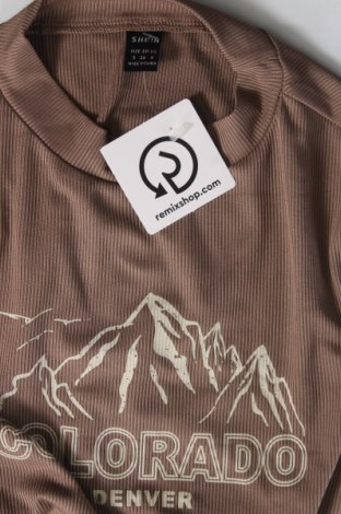 Дамска тениска SHEIN, Размер S, Цвят Кафяв, Цена 13,00 лв.