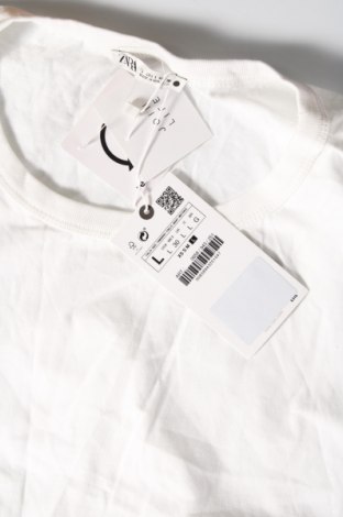 Γυναικείο t-shirt Zara, Μέγεθος L, Χρώμα Λευκό, Τιμή 12,99 €