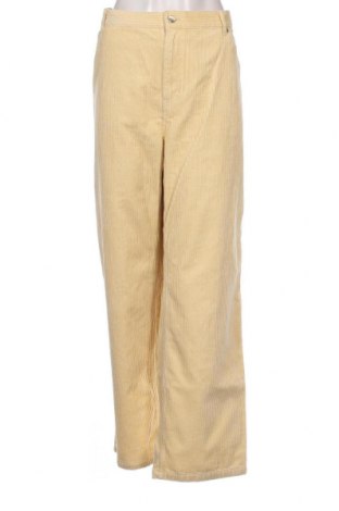 Pantaloni de velvet de femei Monki, Mărime XXL, Culoare Galben, Preț 62,86 Lei