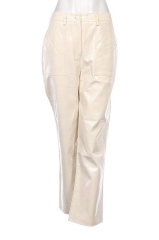 Γυναικείο παντελόνι δερμάτινο LeGer By Lena Gercke X About you, Μέγεθος M, Χρώμα Εκρού, Τιμή 44,85 €