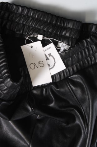 Дамски кожен панталон Oviesse, Размер L, Цвят Черен, Цена 20,24 лв.