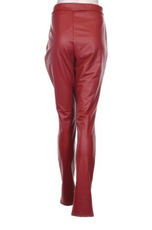 Дамски кожен панталон Pieces, Размер XL, Цвят Червен, Цена 54,00 лв.