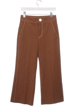 Дамски панталон Zara, Размер XS, Цвят Кафяв, Цена 11,40 лв.