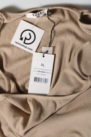 Γυναικείο αμάνικο μπλουζάκι NA-KD, Μέγεθος XL, Χρώμα Καφέ, Τιμή 2,24 €