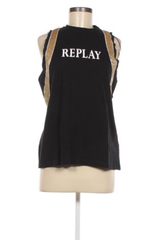Γυναικείο αμάνικο μπλουζάκι Replay, Μέγεθος M, Χρώμα Μαύρο, Τιμή 21,03 €