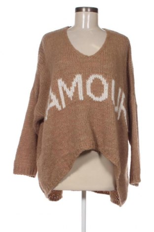 Дамски пуловер, Размер L, Цвят Кафяв, Цена 54,15 лв.