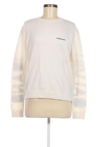 Γυναικείο πουλόβερ Calvin Klein Jeans, Μέγεθος M, Χρώμα Εκρού, Τιμή 91,75 €