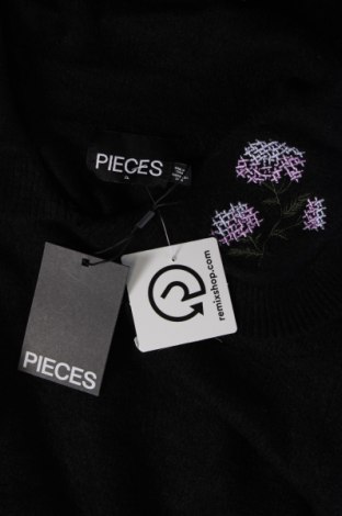 Дамски пуловер Pieces, Размер XL, Цвят Черен, Цена 24,30 лв.