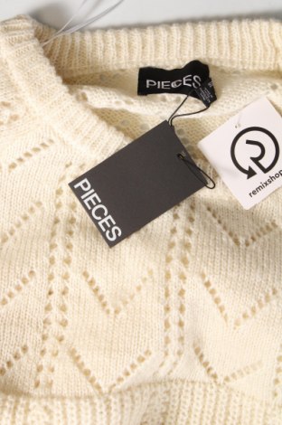 Дамски пуловер Pieces, Размер L, Цвят Екрю, Цена 17,82 лв.