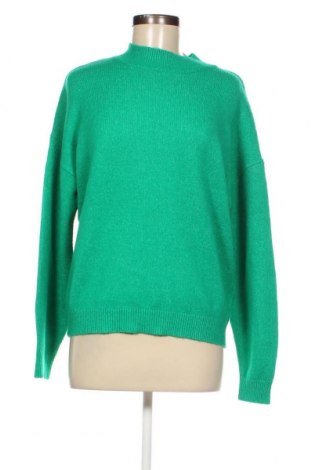 Дамски пуловер Pieces, Размер M, Цвят Зелен, Цена 24,30 лв.