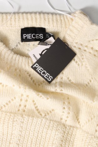 Γυναικείο πουλόβερ Pieces, Μέγεθος M, Χρώμα Εκρού, Τιμή 12,53 €