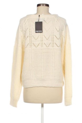 Дамски пуловер Pieces, Размер M, Цвят Екрю, Цена 16,74 лв.