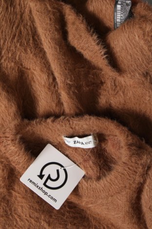 Дамски пуловер Zara, Размер M, Цвят Кафяв, Цена 12,00 лв.