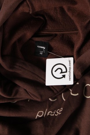 Damen Sweatshirt Sinsay, Größe XS, Farbe Braun, Preis € 14,84