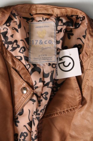 Γυναικείο δερμάτινο μπουφάν 17 & Co., Μέγεθος L, Χρώμα Καφέ, Τιμή 30,31 €