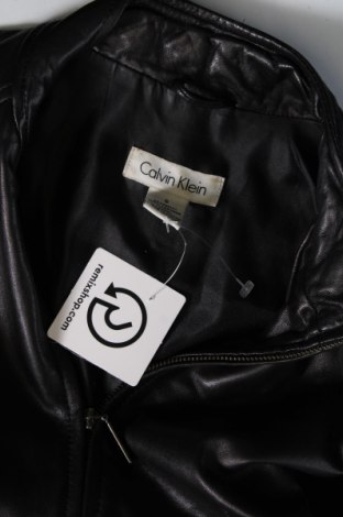 Дамско кожено яке Calvin Klein, Размер S, Цвят Черен, Цена 161,00 лв.