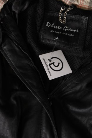 Γυναικείο δερμάτινο μπουφάν Roberto Geissini, Μέγεθος L, Χρώμα Μαύρο, Τιμή 14,97 €