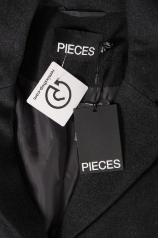 Γυναικείο παλτό Pieces, Μέγεθος L, Χρώμα Γκρί, Τιμή 22,48 €