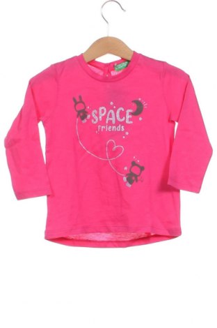Dziecięca bluzka United Colors Of Benetton, Rozmiar 12-18m/ 80-86 cm, Kolor Różowy, Cena 37,58 zł