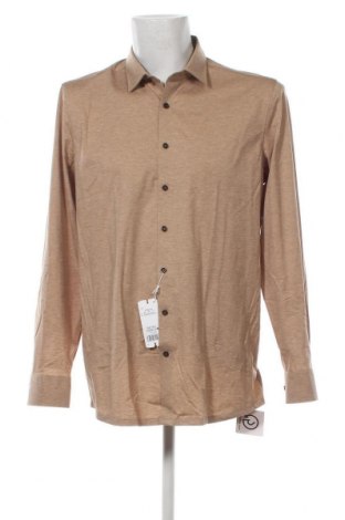 Ανδρικό πουκάμισο Olymp, Μέγεθος L, Χρώμα  Μπέζ, Τιμή 24,73 €