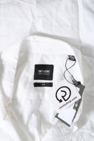 Ανδρικό πουκάμισο Only & Sons, Μέγεθος M, Χρώμα Λευκό, Τιμή 23,71 €