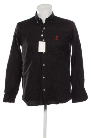 Мъжка риза U.S. Polo Assn., Размер M, Цвят Черен, Цена 117,00 лв.
