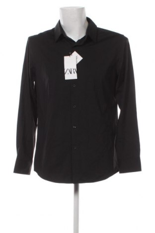 Мъжка риза Zara, Размер L, Цвят Черен, Цена 14,40 лв.