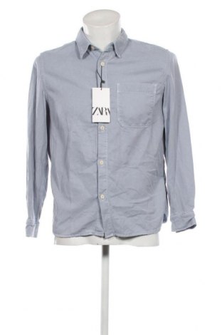 Мъжка риза Zara, Размер M, Цвят Син, Цена 34,68 лв.