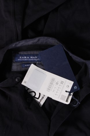 Мъжка риза Zara Man, Размер M, Цвят Син, Цена 54,00 лв.