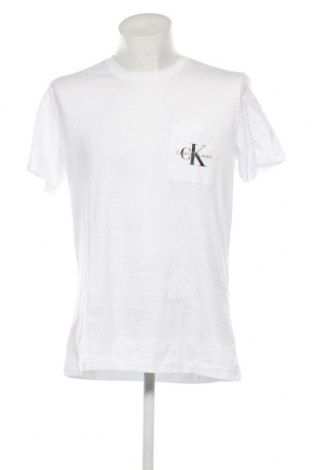 Męski T-shirt Calvin Klein Jeans, Rozmiar XXL, Kolor Biały, Cena 175,81 zł