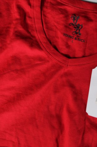 Herren T-Shirt Young & Rich, Größe L, Farbe Rot, Preis 8,73 €