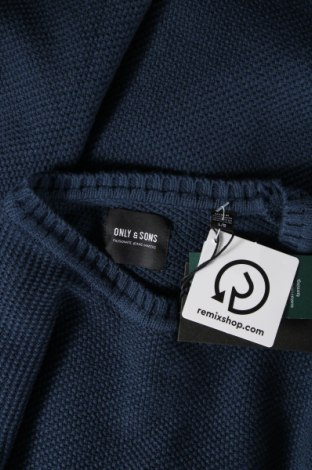 Ανδρικό πουλόβερ Only & Sons, Μέγεθος L, Χρώμα Μπλέ, Τιμή 9,48 €