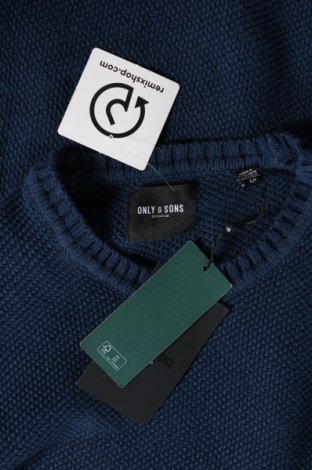 Ανδρικό πουλόβερ Only & Sons, Μέγεθος S, Χρώμα Μπλέ, Τιμή 7,59 €
