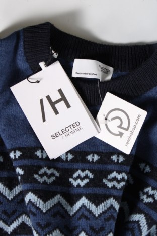 Мъжки пуловер Selected Homme, Размер L, Цвят Син, Цена 61,50 лв.