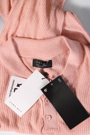Мъжки пуловер Zara Man, Размер M, Цвят Розов, Цена 34,02 лв.