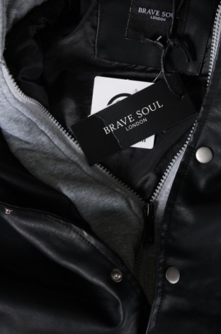 Ανδρικό δερμάτινο μπουφάν Brave Soul, Μέγεθος M, Χρώμα Μαύρο, Τιμή 49,48 €