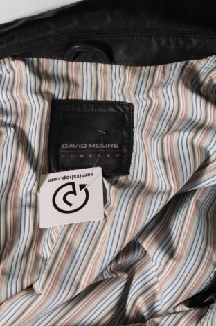 Ανδρικό δερμάτινο μπουφάν David Moore, Μέγεθος XL, Χρώμα Μαύρο, Τιμή 39,84 €