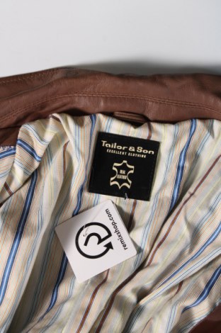 Ανδρικό δερμάτινο μπουφάν Tailor & Son, Μέγεθος XL, Χρώμα Καφέ, Τιμή 66,19 €