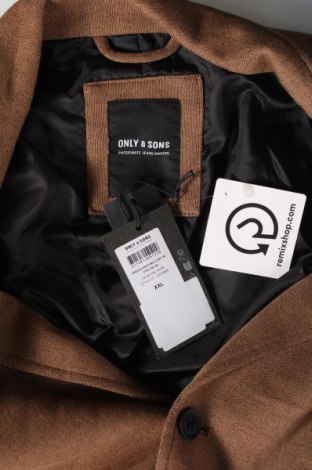 Ανδρικά παλτό Only & Sons, Μέγεθος XXL, Χρώμα Καφέ, Τιμή 22,17 €