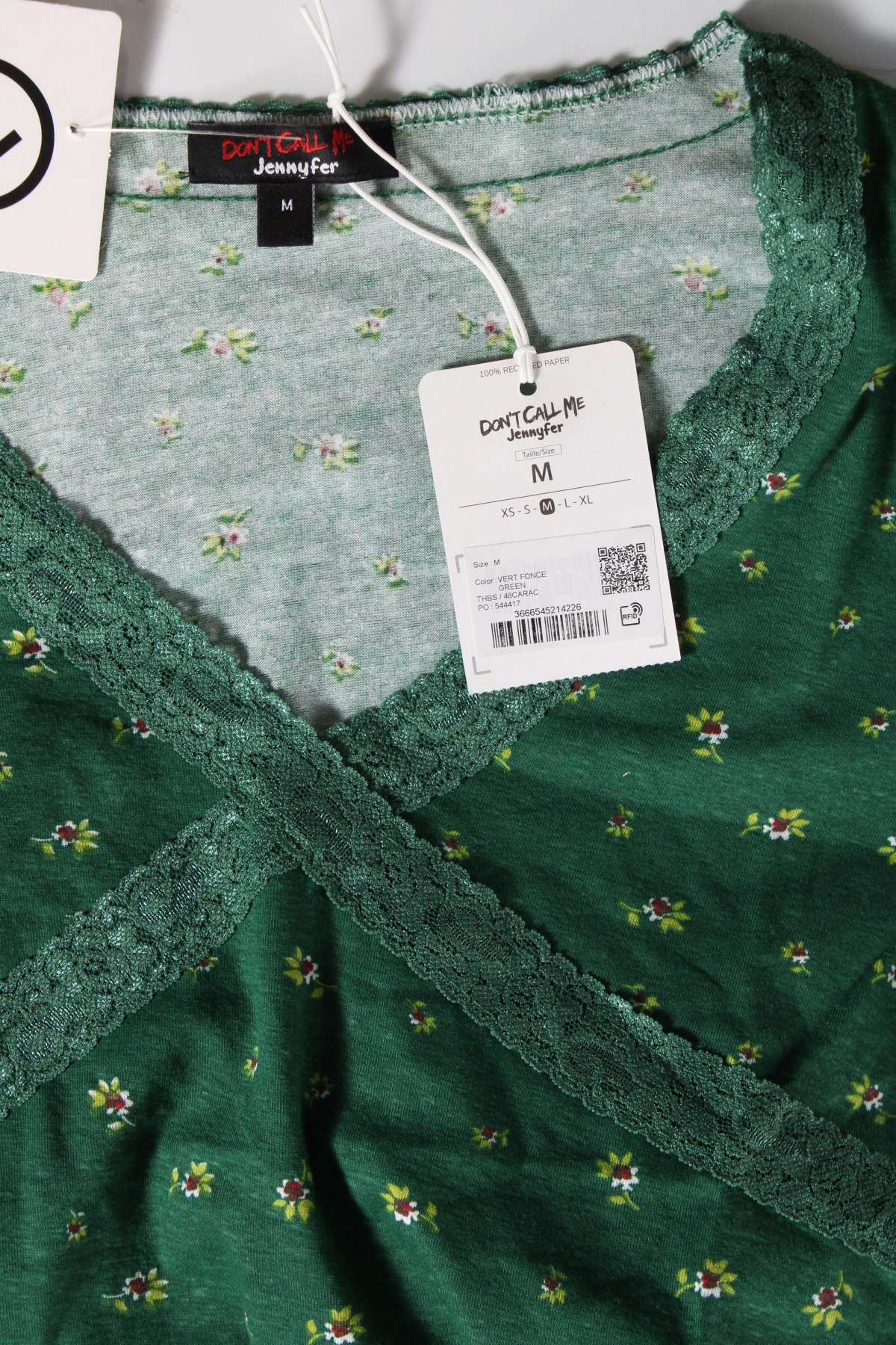 Γυναικεία μπλούζα Jennyfer, Μέγεθος M, Χρώμα Πράσινο, Τιμή 4,79 €