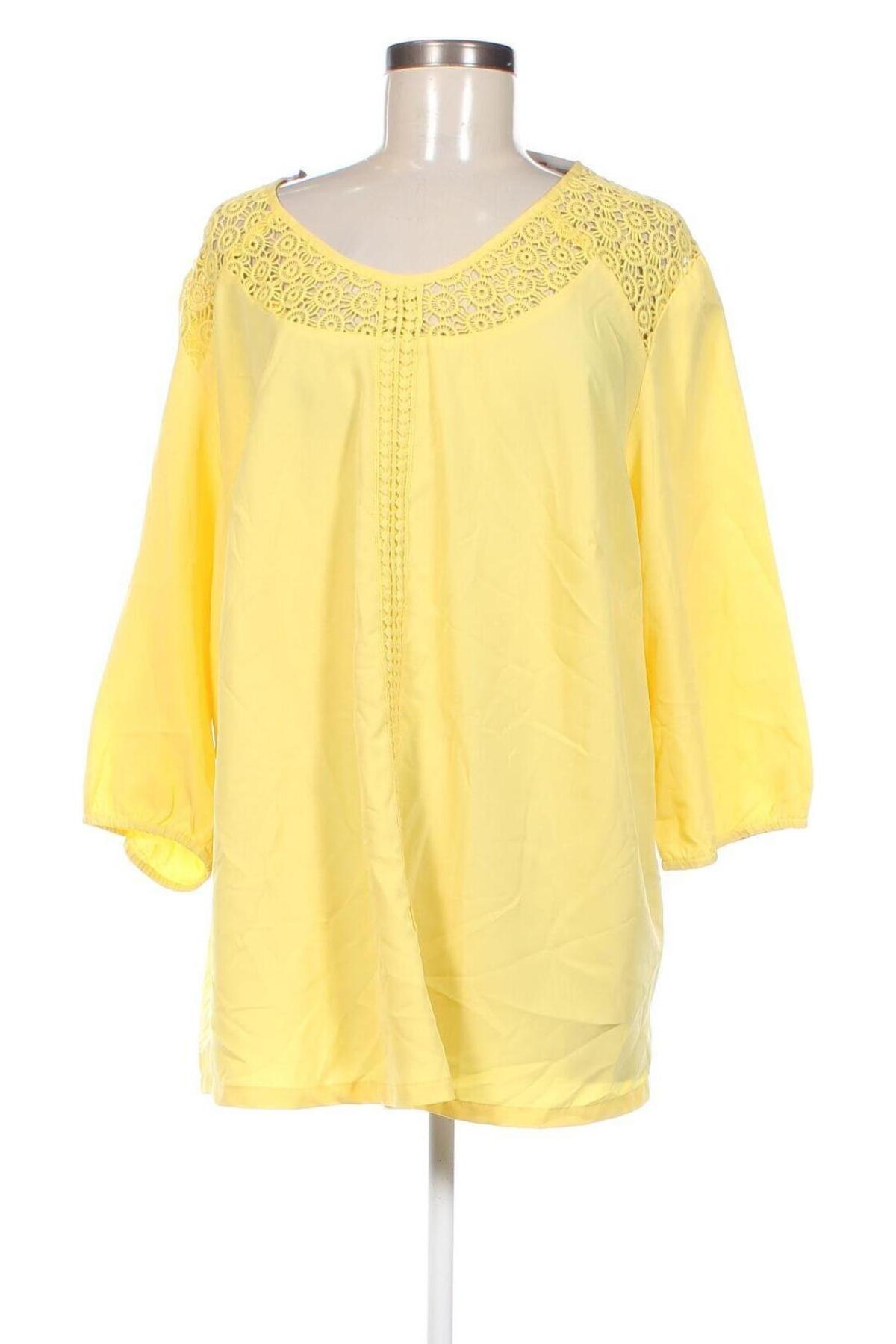 Γυναικεία μπλούζα Paola, Μέγεθος 4XL, Χρώμα Κίτρινο, Τιμή 11,75 €
