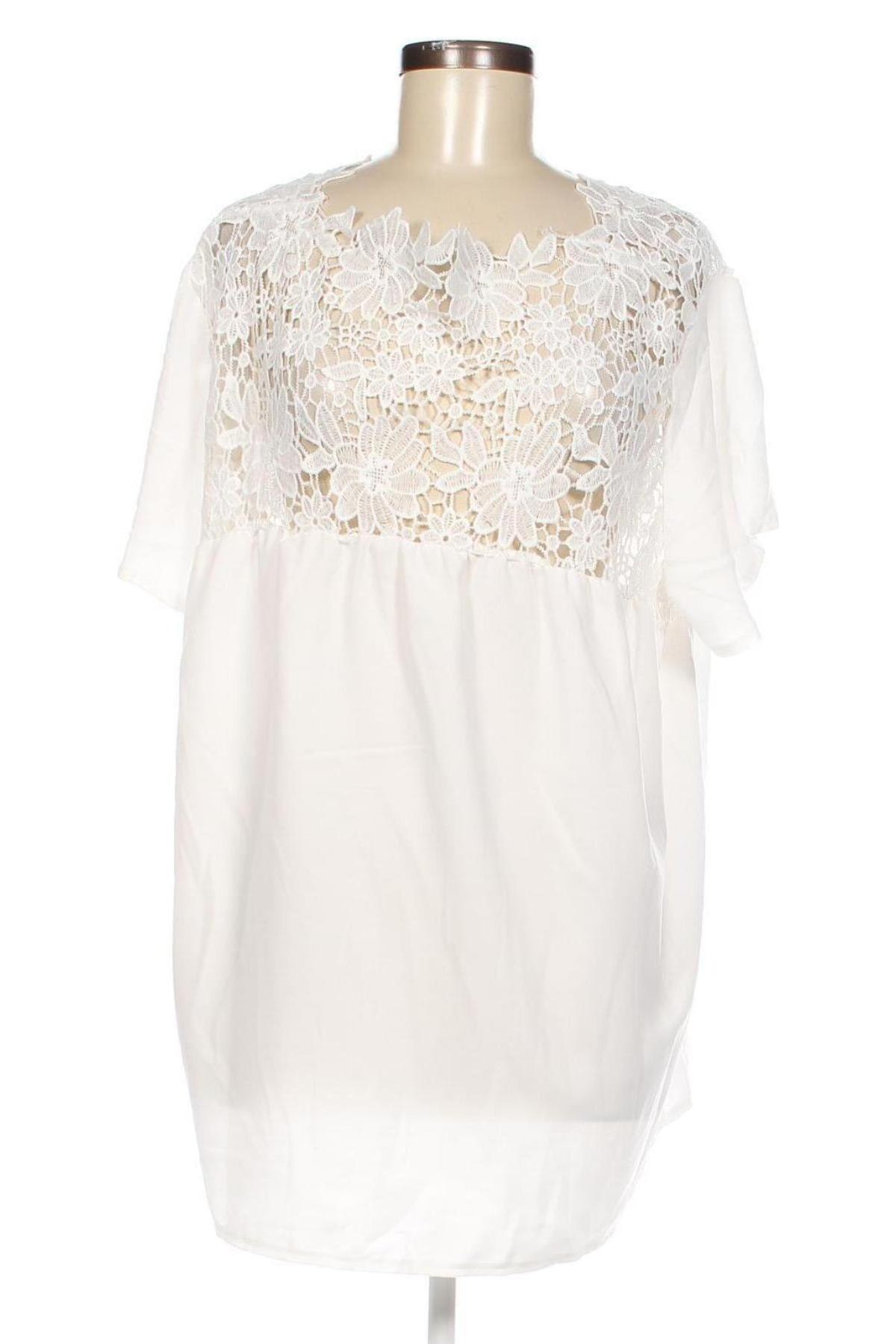 Γυναικεία μπλούζα SHEIN, Μέγεθος 3XL, Χρώμα Λευκό, Τιμή 11,16 €