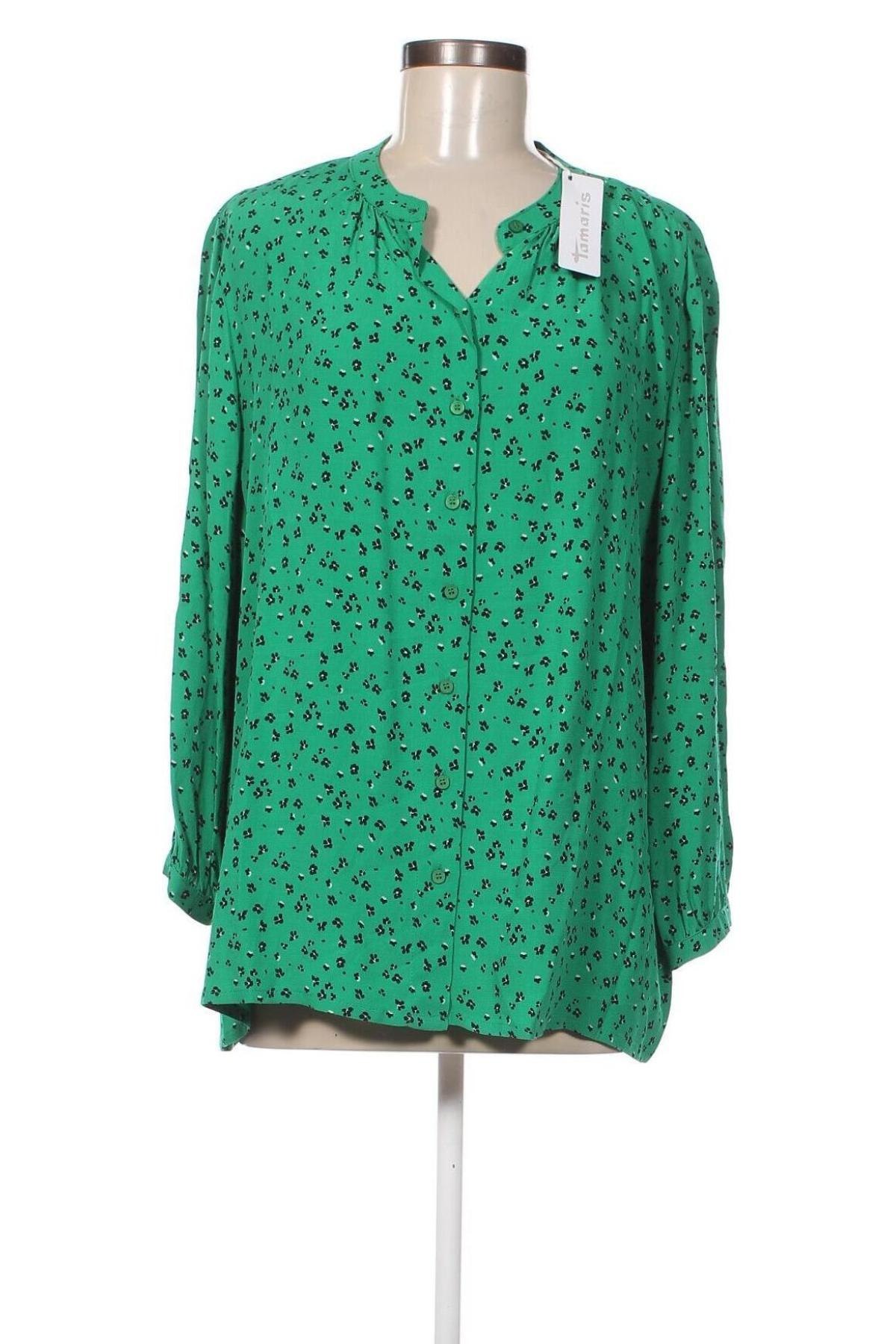 Γυναικείο πουκάμισο Tamaris, Μέγεθος L, Χρώμα Πράσινο, Τιμή 14,47 €