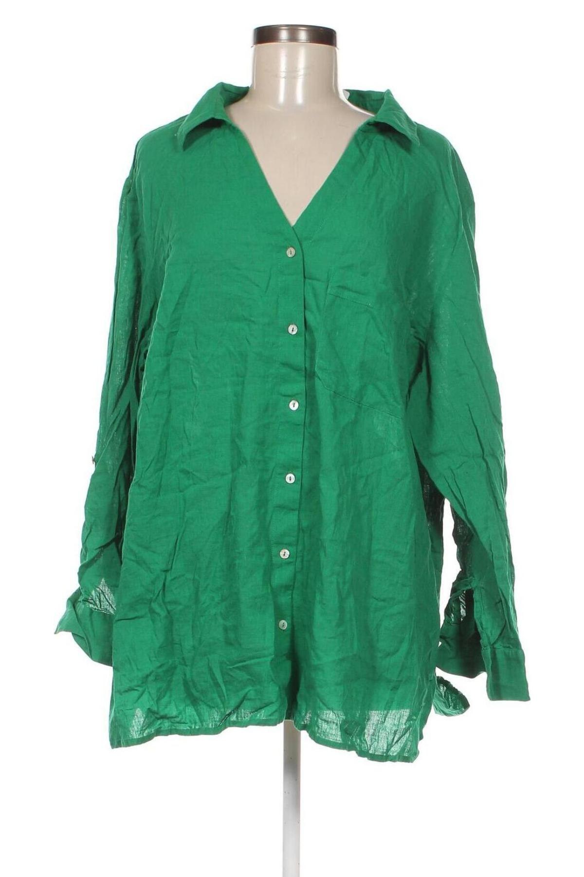 Γυναικείο πουκάμισο Zizzi, Μέγεθος XL, Χρώμα Πράσινο, Τιμή 17,94 €