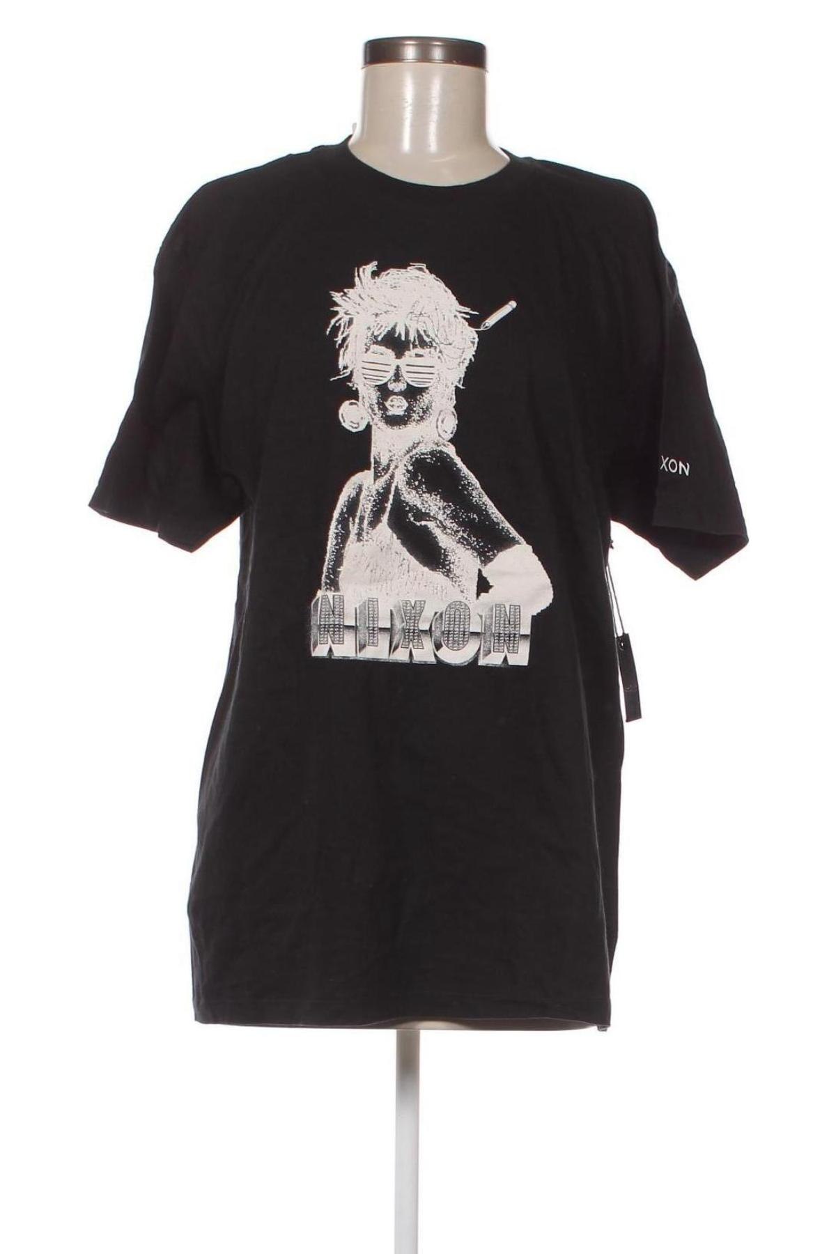 Дамска тениска Nixon, Размер L, Цвят Черен, Цена 49,30 лв.