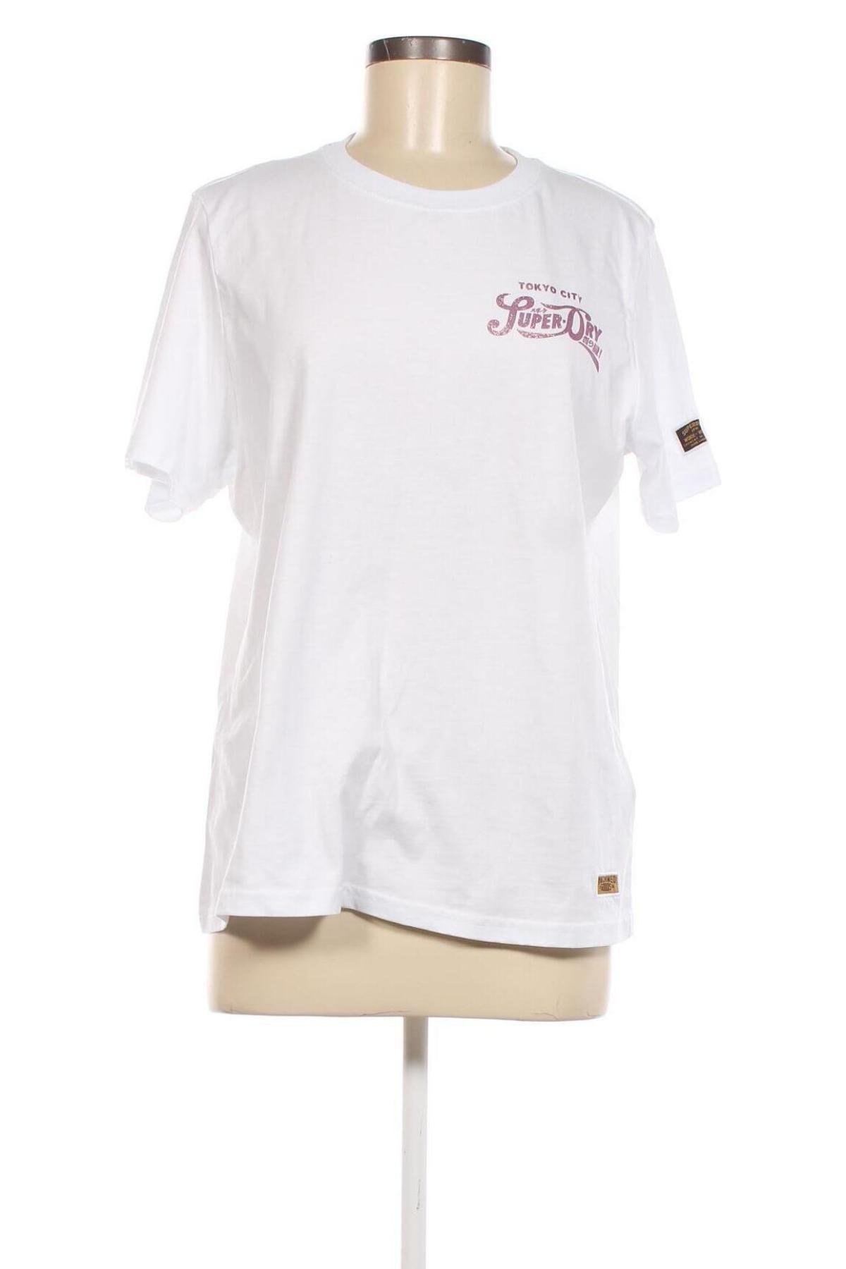 Γυναικείο t-shirt Superdry, Μέγεθος L, Χρώμα Λευκό, Τιμή 17,90 €