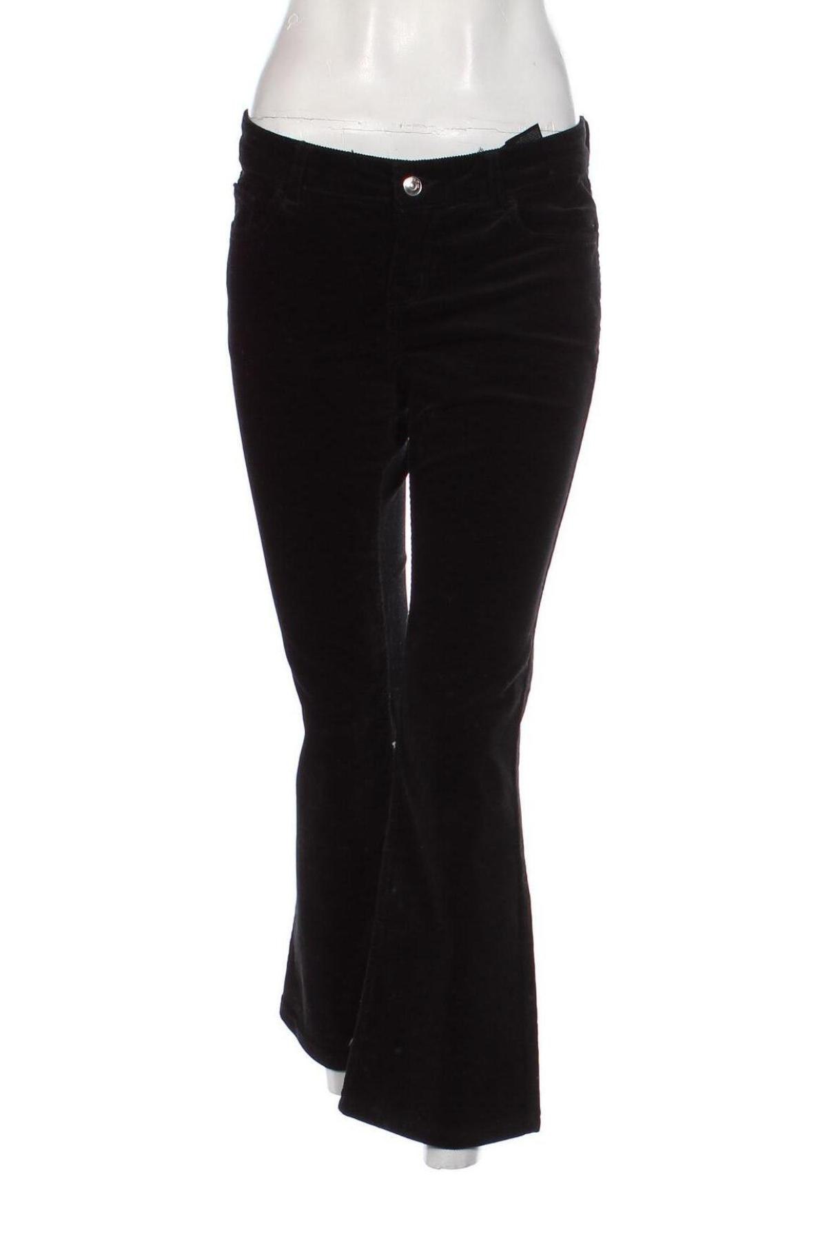 Pantaloni de velvet de femei H&M Divided, Mărime M, Culoare Negru, Preț 74,00 Lei