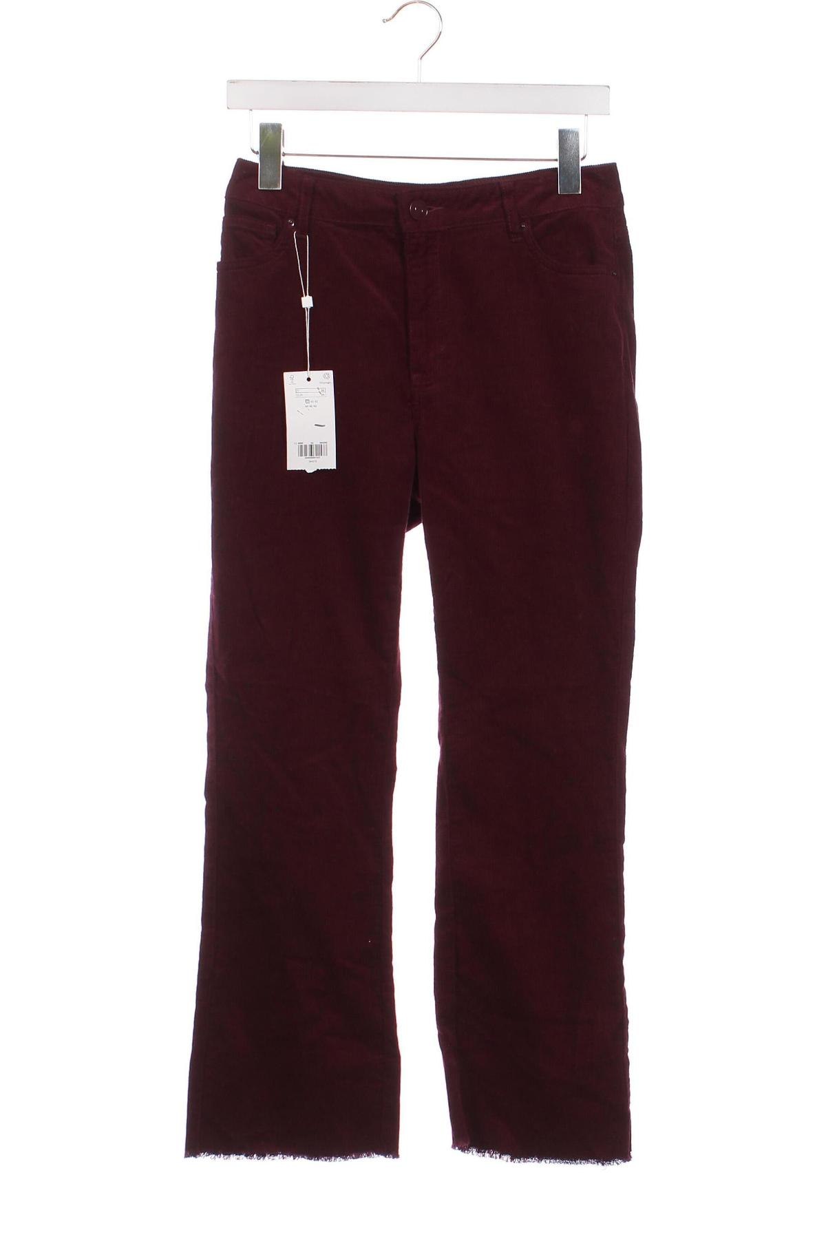 Pantaloni de velvet de femei Oviesse, Mărime XS, Culoare Roșu, Preț 39,34 Lei